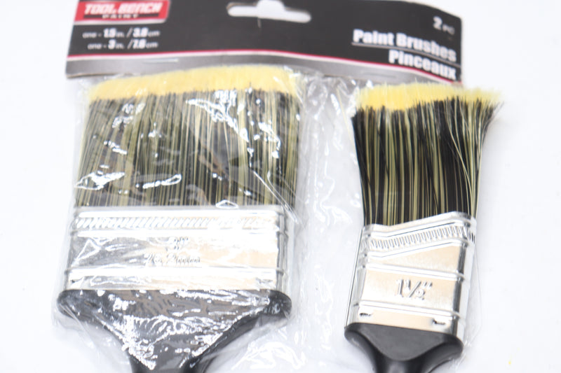 (2-Pk) Tool Bench Paint Brushes 1-1/2" & 3" 196288 2301