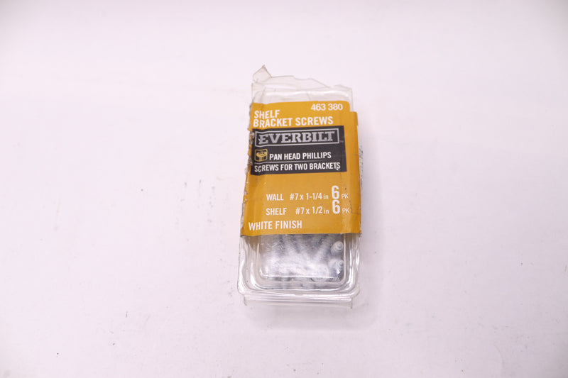 (12-Pk) Everbilt Shelf Bracket Screw Kit White 463380