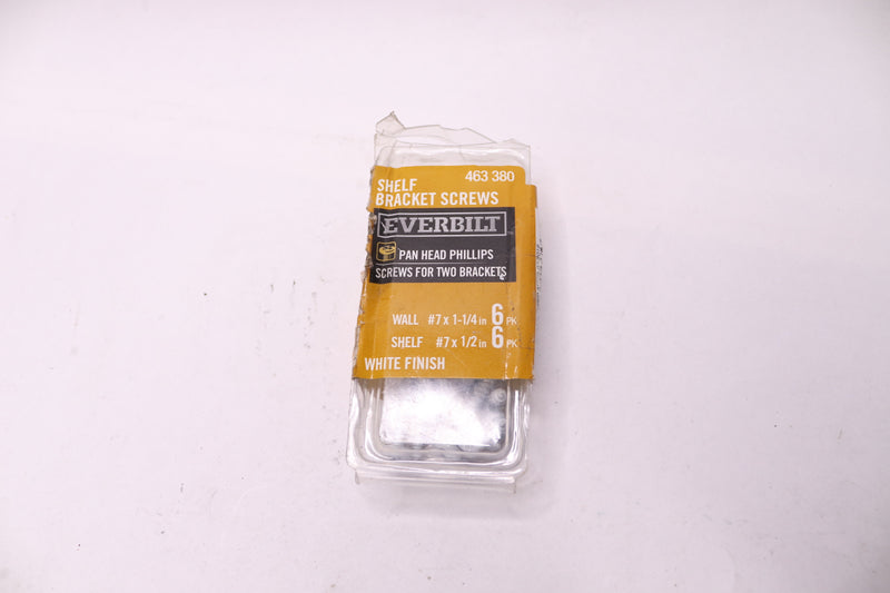 (12-Pk) Everbilt Shelf Bracket Screw Kit White 463380