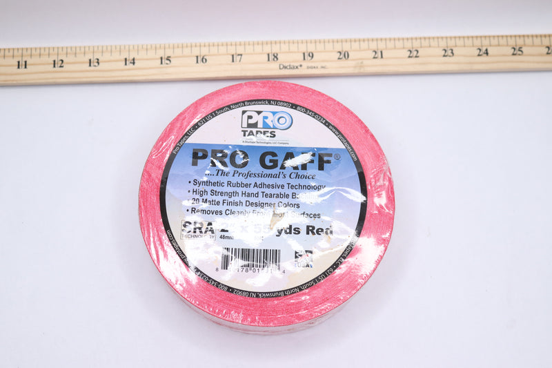 Pro Gaff Gaffer's Tape w/ Rubber Adhesive Matte Cloth Red 11 mils 2" x 55-yds