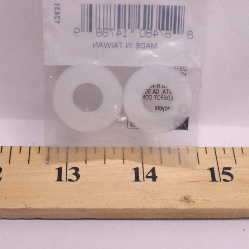 (2-Pk) Everbilt Flat Washer White Nylon 3/8" 595 111