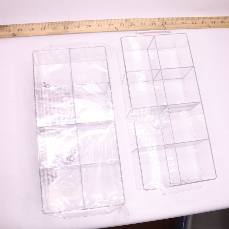 (2-Pk) mDesign Condiment Organizer and Tea Bag Holder Plastic Clear 08623MDK