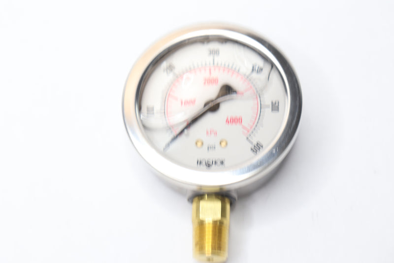 NoShok Male Bottom Connection Pressure Gauge with Dry Gauge