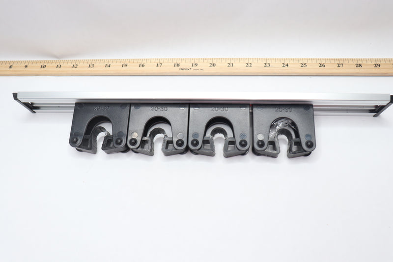 Wall-Mount Tool Holder with Sliding Tool Grips Aluminum Black 18" CT-555-40-1