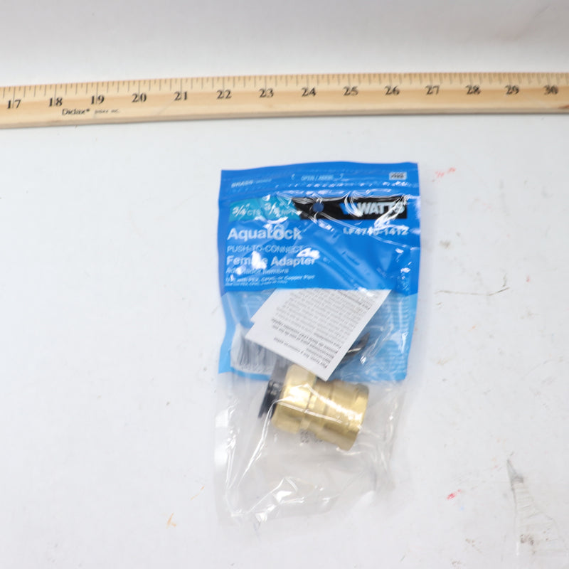 Watts Female Connector Lead Free Brass 3/4" CTS x 3/4" NPT 472007