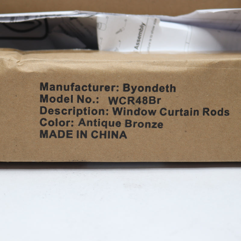 Byondeth Window Curtain Rod Metal Antique Bronze 16"-48" WRC48BR