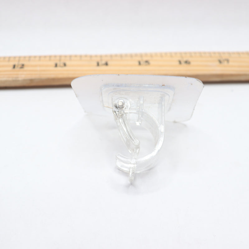 No Drilling Self Adhesive Curtain Rod Bracket ABS Clear 0.78" Pole Rod
