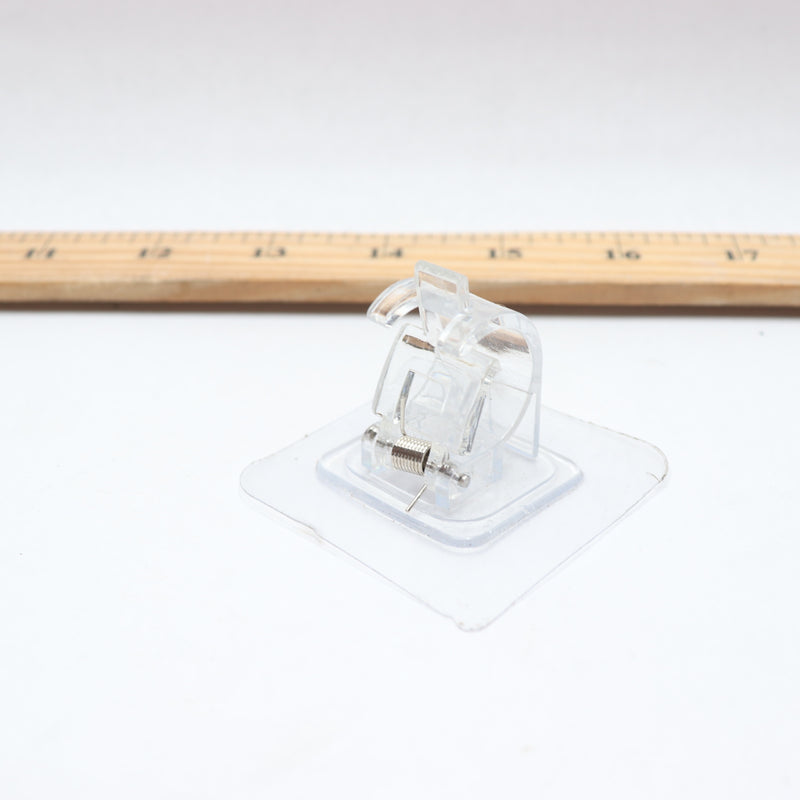 No Drilling Self Adhesive Curtain Rod Bracket ABS Clear 0.78" Pole Rod