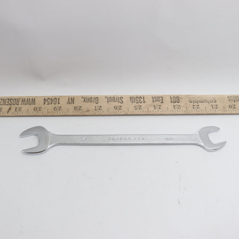 Proto Extra Thin Satin Open-End Wrench 11/16" x 3/4" x 9-3/4" L 3435
