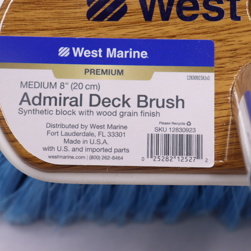 West Marine Admiral Deck Brush Blue Medium Bristles 12 1/2" 12830923