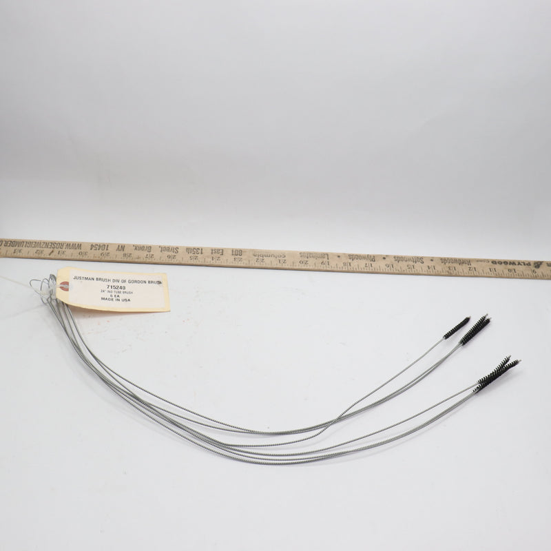 (6-Pk) Gordon Brush Tube Brush Galvanized Wire 21" Handle x 3" L Brush x 24" OAL