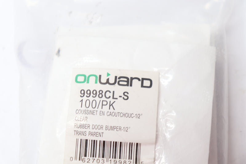 (100-Pk) Onward Door Bumper Rubber Transparent 1/2" 9998CL-S