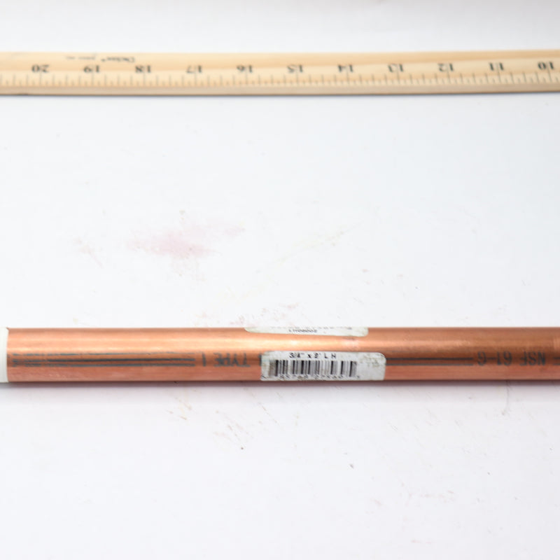 Type L Pipe Straight Tubing Copper 3/4" x 24" LH06002