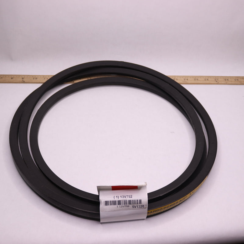 Dayton V-Belt Polyester 194 Degrees F Cords Rubber Black 132" 13V752