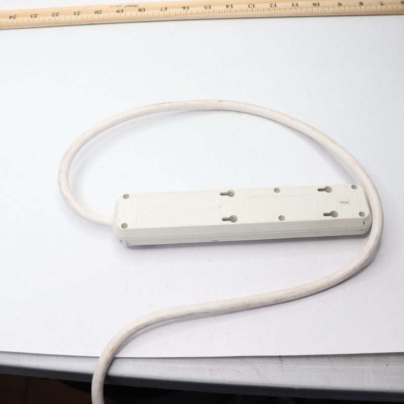 Power Strip Surge Protector White 6-Outlet 15AMP 125V 3' YLPT-90A
