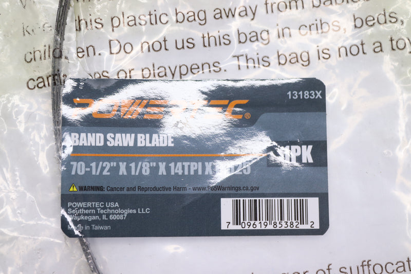 Powertec Band Saw Blade Carbon Steel 70-1/2" x 1/8" x 14 TPI 13183X