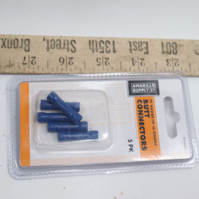 (5-Pk) Amarillo Supply Butted Seam Connectors Vinyl Blue 14-16 Gauge