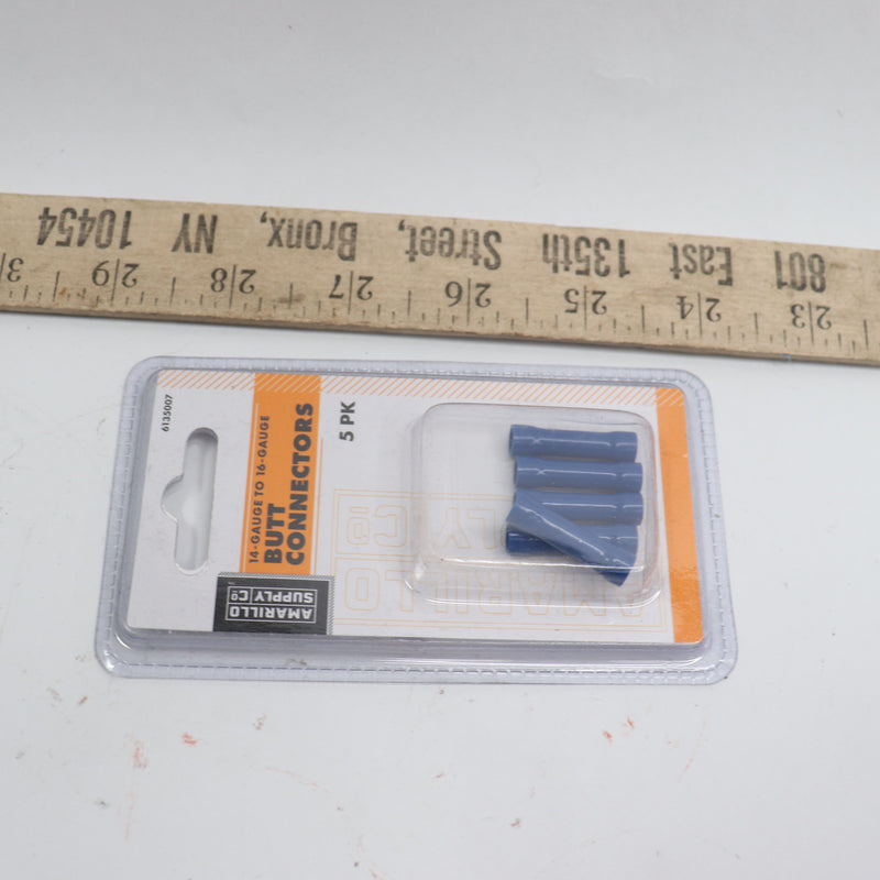 (5-Pk) Amarillo Supply Butted Seam Connectors Vinyl Blue 14-16 Gauge