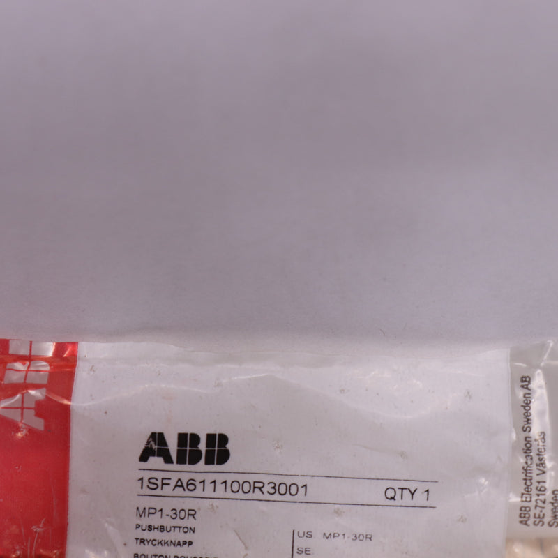ABB Type 1 Push Button Switch Red 3R 4 4X 12 13 1SFA611100R3001