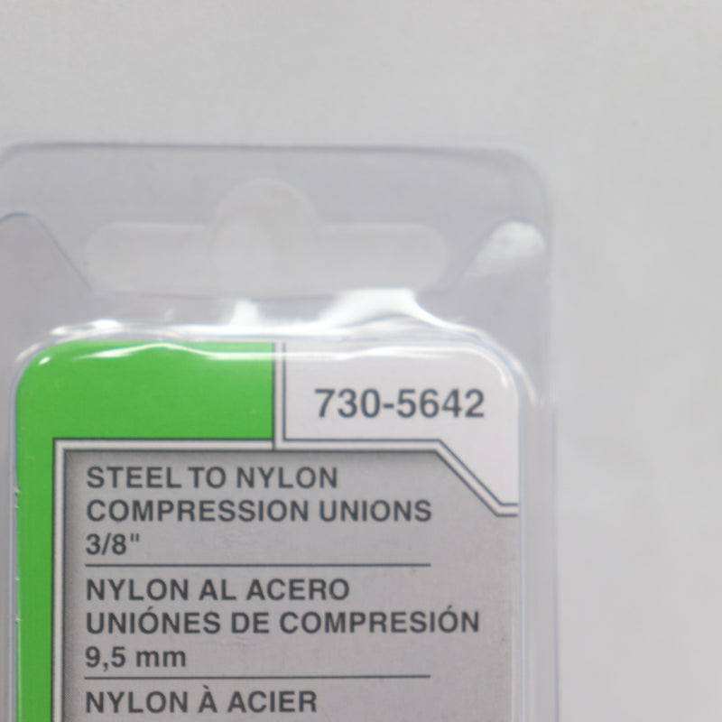 (2-Pk) Napa Compression Union Fuel Line Nylon To Steel Tubes Female Thread 3/8"