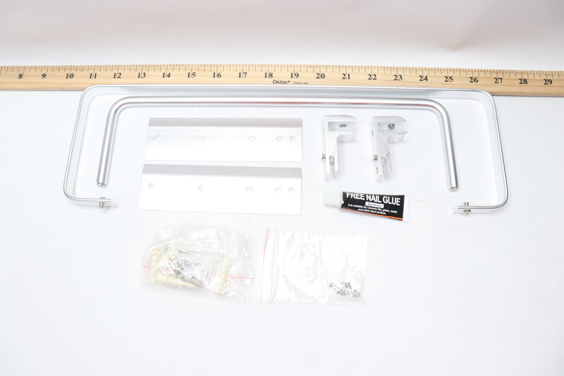 Volpone 1-Tier Shelf with Towel Bar Glass Aluminum Silver 15.7"