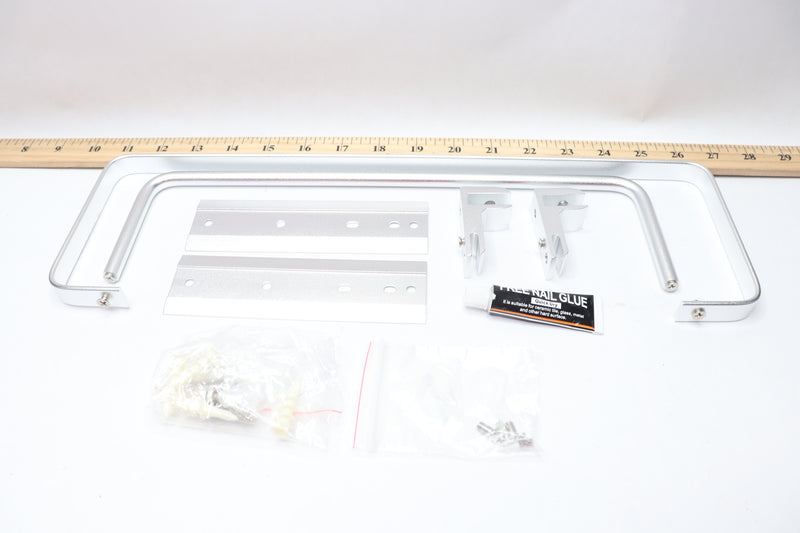 Volpone 1-Tier Shelf with Towel Bar Glass Aluminum Silver 15.7"