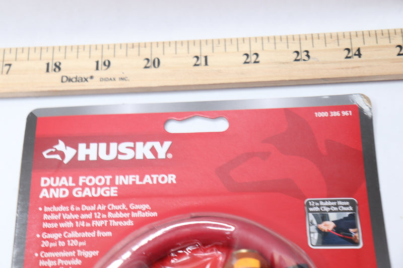 Husky Dual Foot Inflator Gauge 1000 386 961 - Unopened