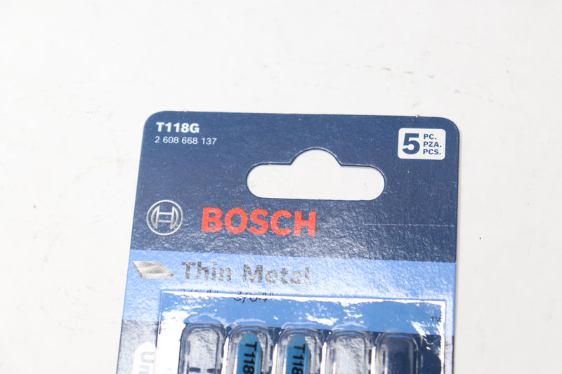 (5-Pk) Bosch Jigsaw Blade T-Shank Steel 36TPI 3-5/8"L x 5/16"W T118G