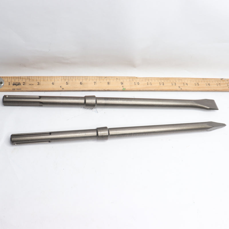 (2-Pk) Bosch Self-Sharpening Chisel Set 16" Long x 1" Flat Head HS19RR2PK