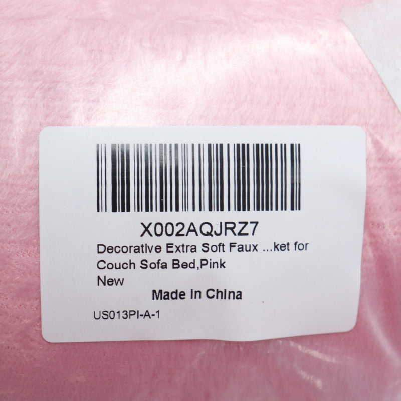Decorative Extra Soft Faux Fur Throw Blanket Pink 50" x 60" US013PI-A-1