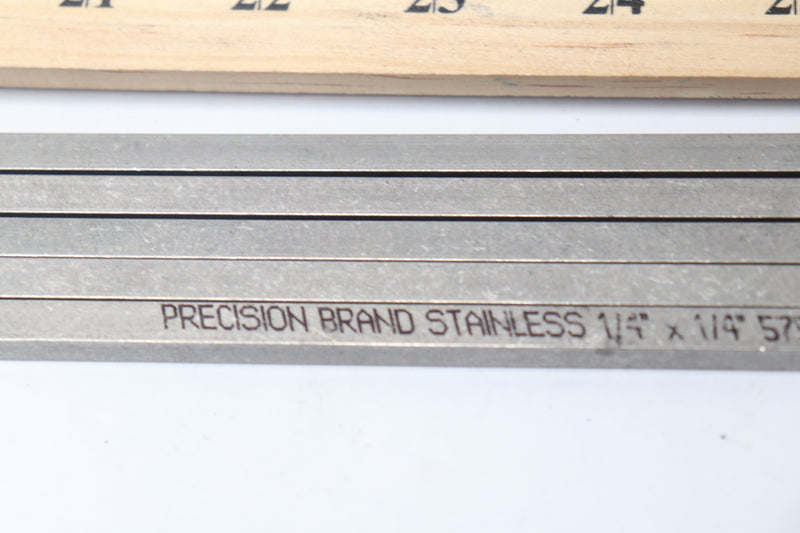 (5-Pk) Precision Brand Square Keystocks Stainless Steel 1/4" x 12" 57503