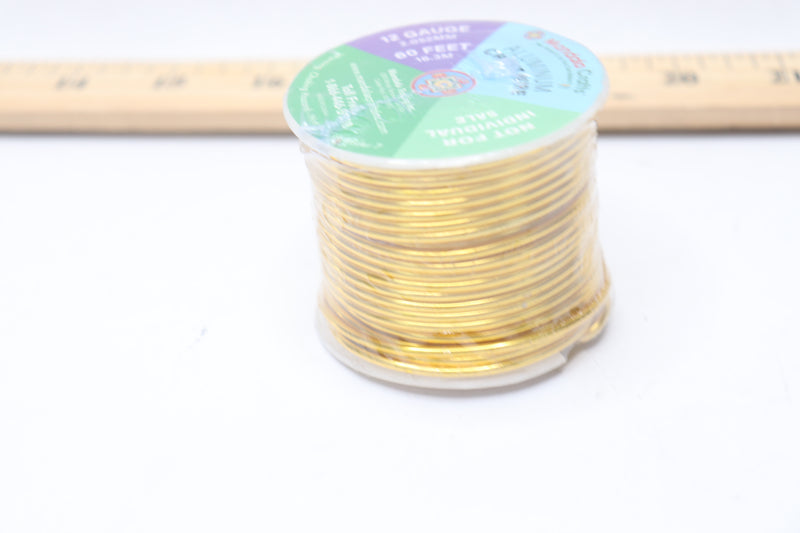 Mandala Crafts Wire Metal Wrap Roll  Anodized Aluminum Gold 60'