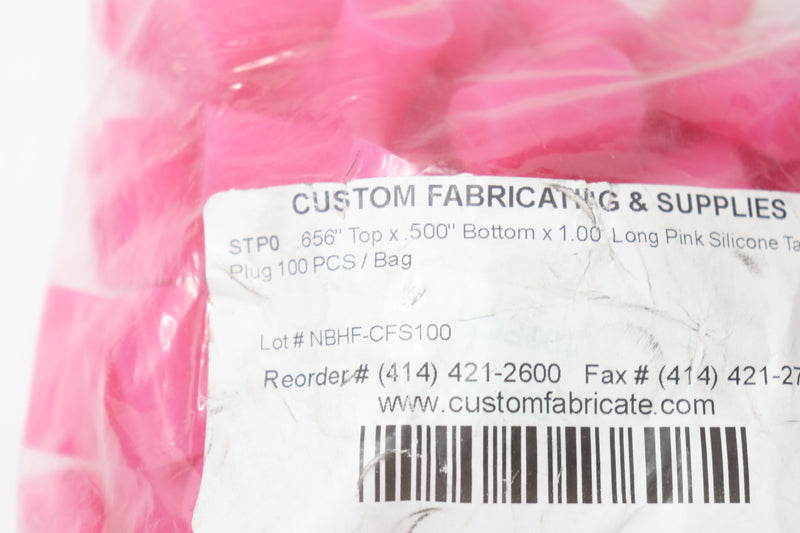 (100-Pk) Custom Fabricating & Supplies Tapered Plug Silicone Pink STP0