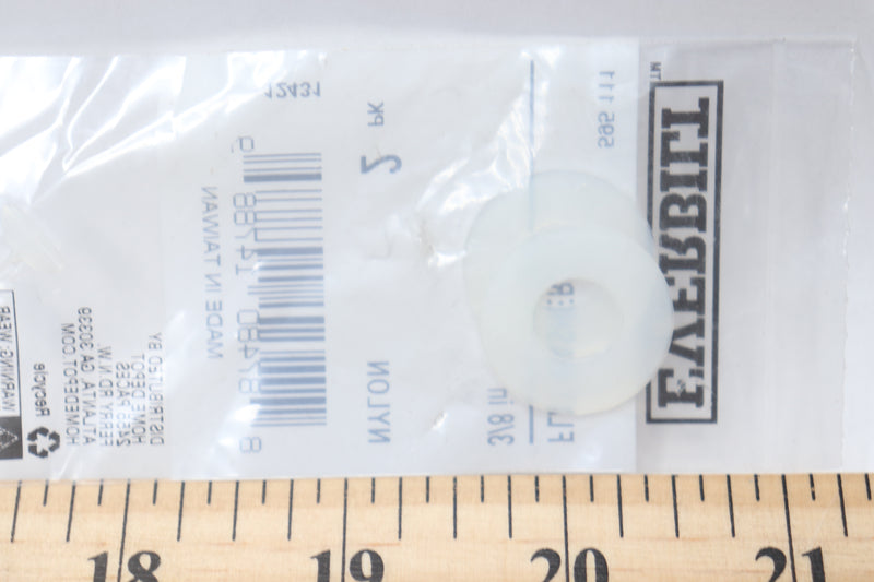 (2-Pk) Everbilt Flat Washer Nylon White 3/8" 595 111