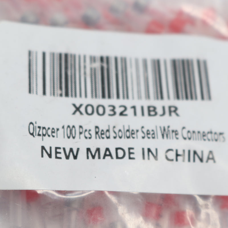 (100-PK) QIZPCER Solder Seal Wire Connectors Red X00321IBJR