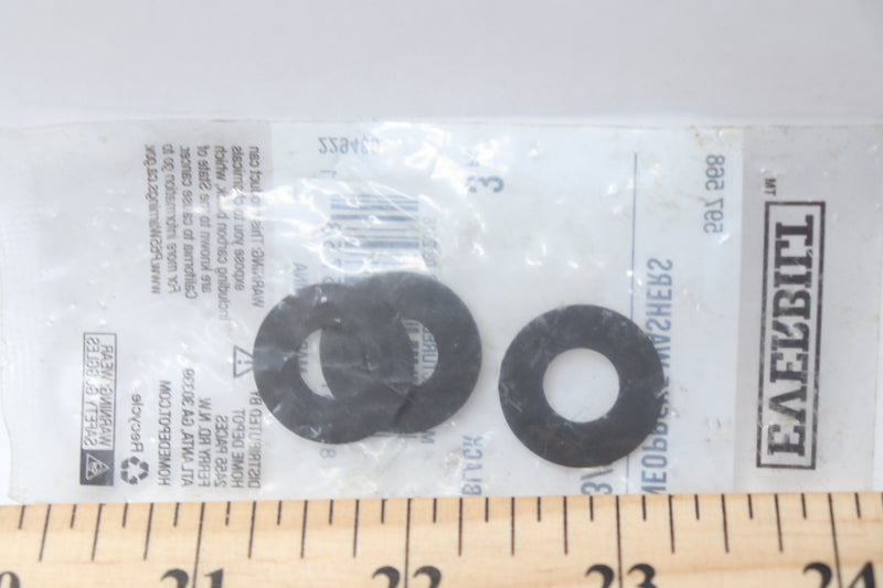 3-Pk) Everbilt Fat Washer Neoprene Black 3/8" x 13/16" 597 568