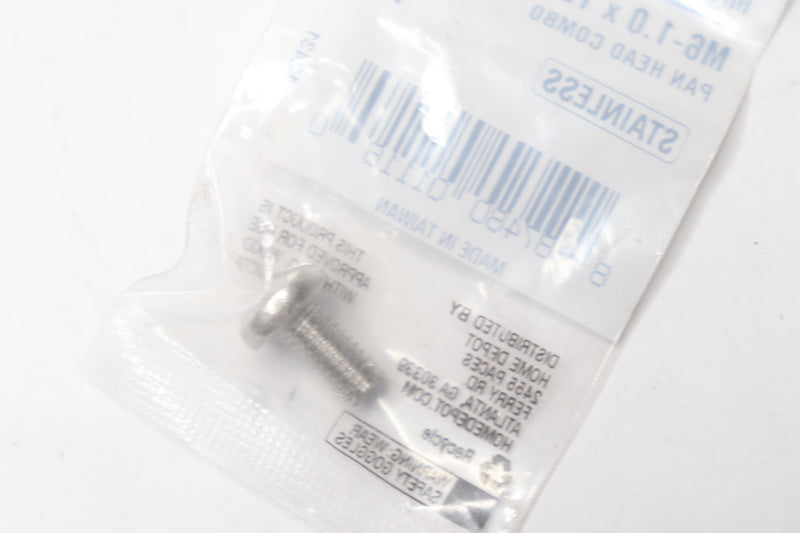 Everbilt  Pan-Head Combo Drive Machine Screw Stainless Steel 6 MM x 12 MM