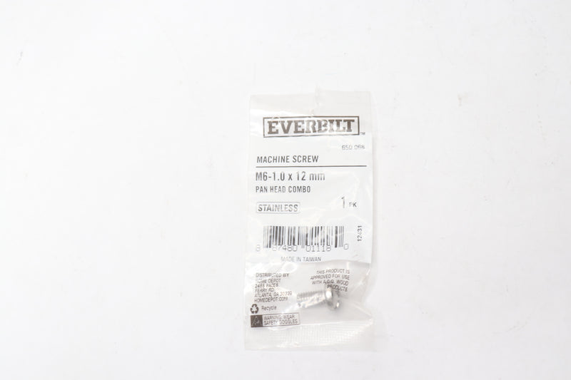 Everbilt  Pan-Head Combo Drive Machine Screw Stainless Steel 6 MM x 12 MM