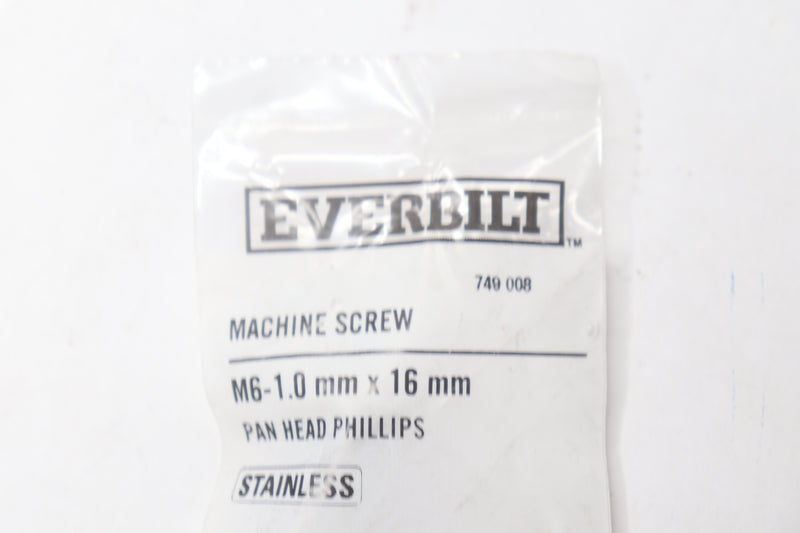 Pan Head Phillips Drive Machine Screw Stainless Steel M6-1.0x16mm 749 008