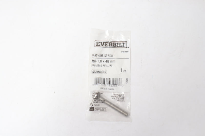 Everbilt Phillips Pan Head Machine Screw Stainless Steel M6-1.0 x 40 mm