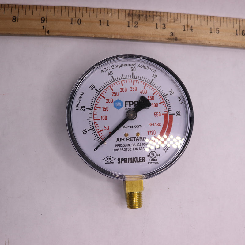 Smith-Cooper Fire Sprinkler Protection Air Gauge 0-250PSI 11-552-00