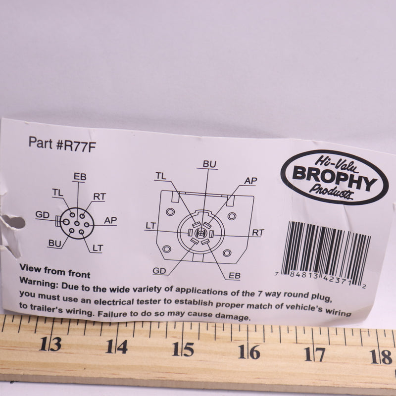 Brophy Round Pole To 7 Way Flat Blade Adapter ABS R77F