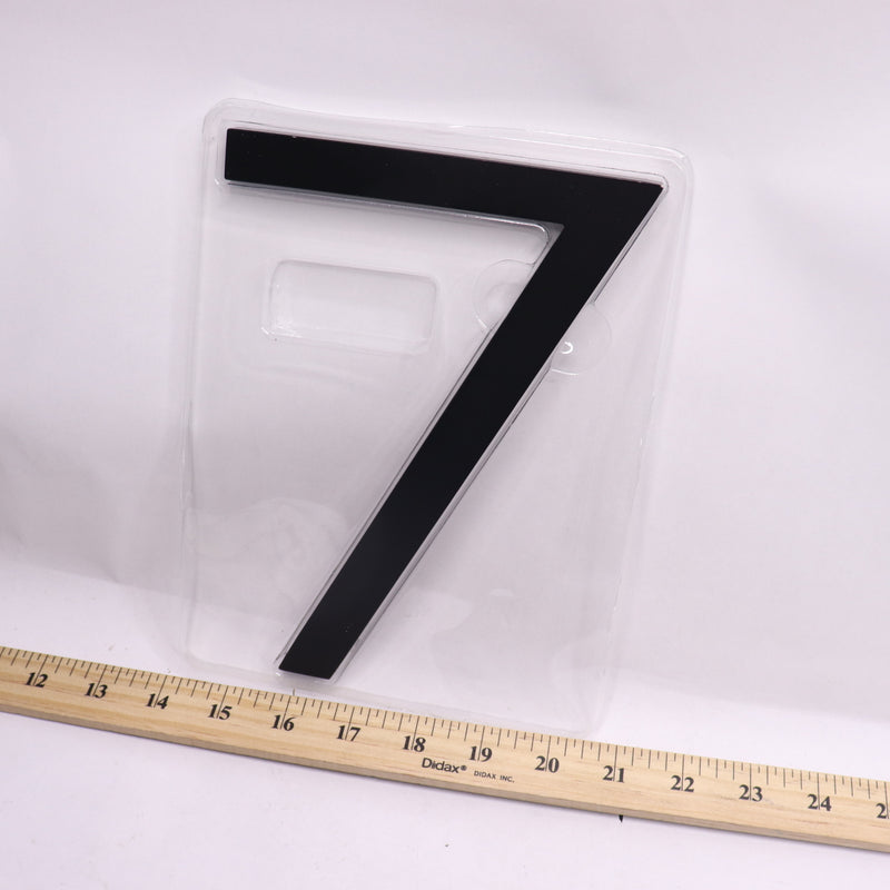 Everbilt Floating or Flat Modern House Number 7 Matte Black Aluminum 8"