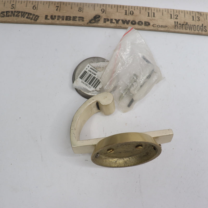 Towel Hook Brass Gold  3.5" H x 2.5" W x  2.5" Projection 54650122