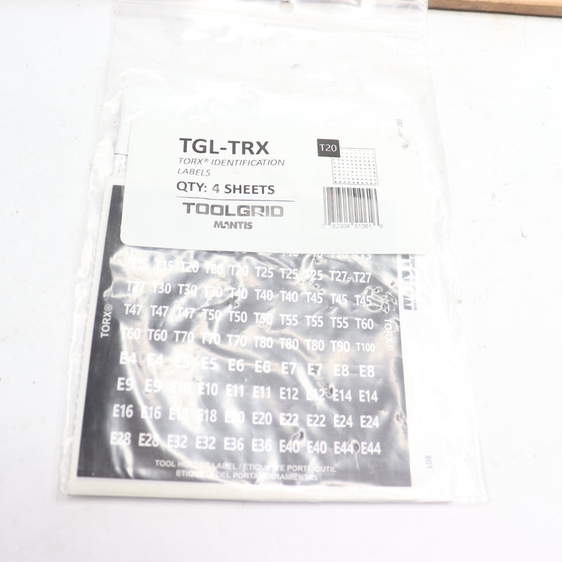 (4-Pk) Toolgrid Torx Identification Labels TGL-TRX