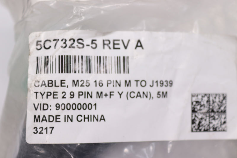 Rev A Cable Black 16 Pin M Type 2 9 Pin 5M 5C732S-5