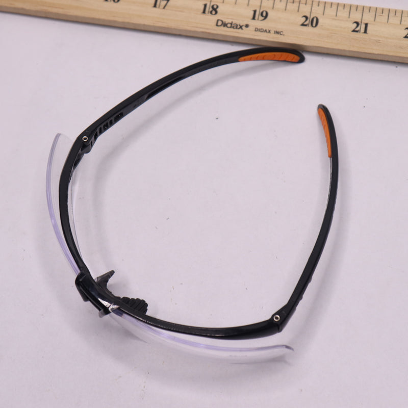 Bahco Safety Glasses Anti-Fog Scratch Resistant Black/Orange Frame Clear Lens