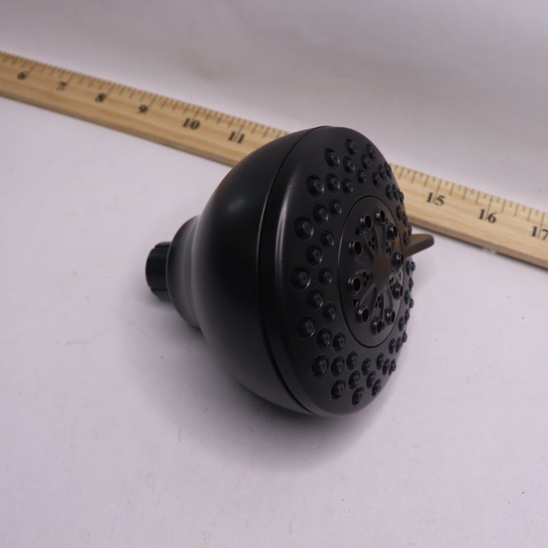 Round High Pressure Rain Shower Head 5 Modes ABS Black for Bathroom