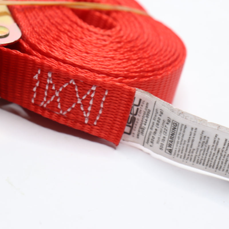 US Cargo Control Endless Ratchet Strap Polyester Red 500LBS WLL 1" x 13'