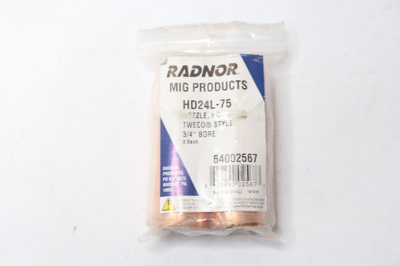 (2-Pk) Radnor Nozzle Slip-On Copper 3/4" Dia 64002567